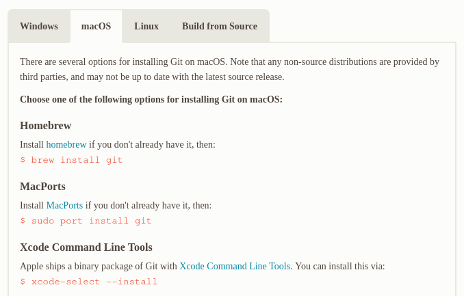 تحميل Git لنظام macOS